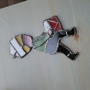 Vintage Suncatcher Stained Glass Drummer Boy
